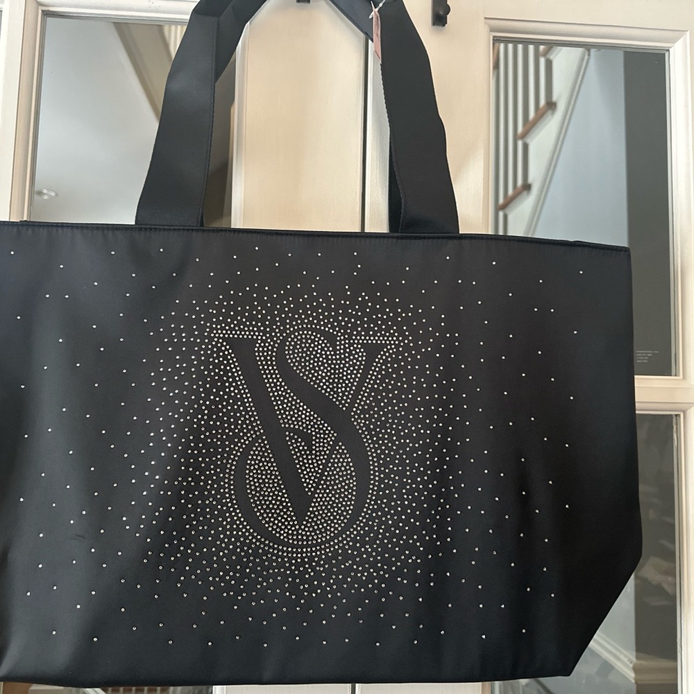 NWT Victoria’s Secret Shine Black Tote Bag Sparkly